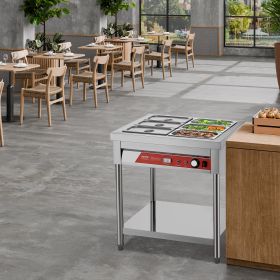 6 X 1/3 Pans Commercial Food Warmer Electric Steam Table With Undershelf