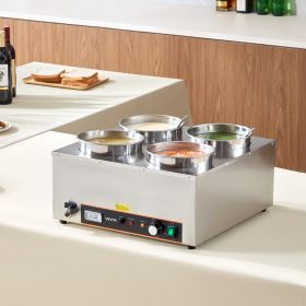 Commercial Soup Warmer Soup Station With 4*6.34Qt Pot Soup Kettle Warmer