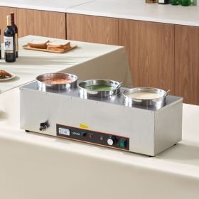 Commercial Soup Warmer Soup Station With 3*6.34Qt Pot Soup Kettle Warmer