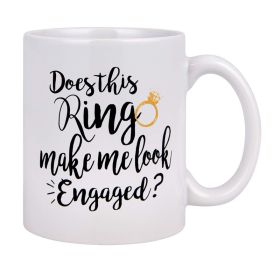 Engaged Mug, New Gift For Women, A Ceramic Coffee And Tea Cup 325ml