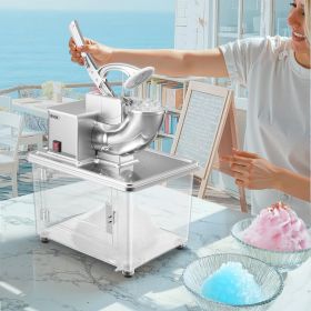 Commercial Ice Crusher 661LBS/H Electric Snow Cone Maker Shaved Ice Silver