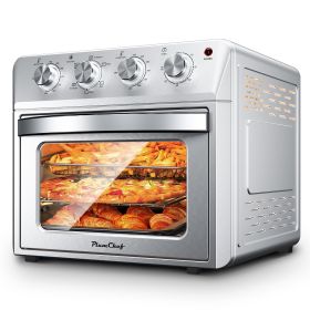 27.5QT 6-in-1 Air Fryer Toaster Oven, 6-Slice, Countertop Convection Oven, Air Frying, Baking, Roasting, Broiling & Grilling, 1600W, Sliver