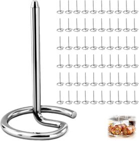 60 Pcs Reusable Stainless Steel Skewers,Round BBQ Skewer 1.75 Inch,Air Fryer Skewers