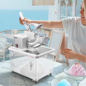 Commercial Ice Crusher 661LBS/H Electric Snow Cone Maker Shaved Ice White